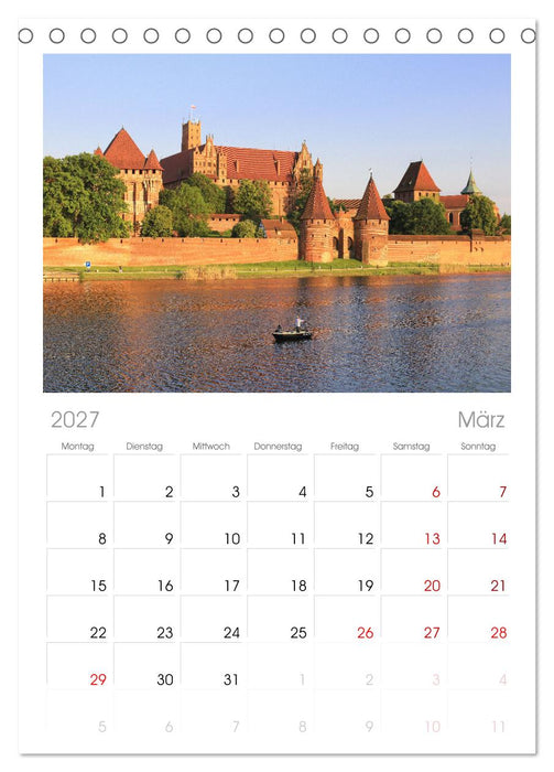 Quer durch Polens Norden (CALVENDO Tischplaner A5H 2027)