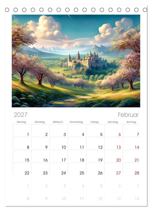 Landschaft romantisch gesehen (CALVENDO Tischplaner A5H 2027)