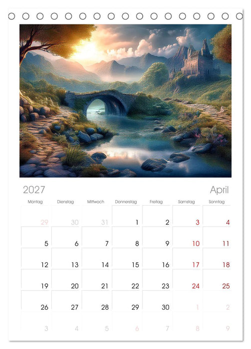 Landschaft romantisch gesehen (CALVENDO Tischplaner A5H 2027)