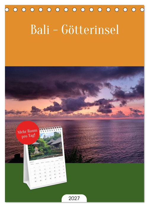 Bali - Götterinsel (CALVENDO Tischplaner A5H 2027)