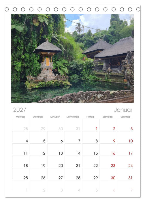 Bali - Götterinsel (CALVENDO Tischplaner A5H 2027)