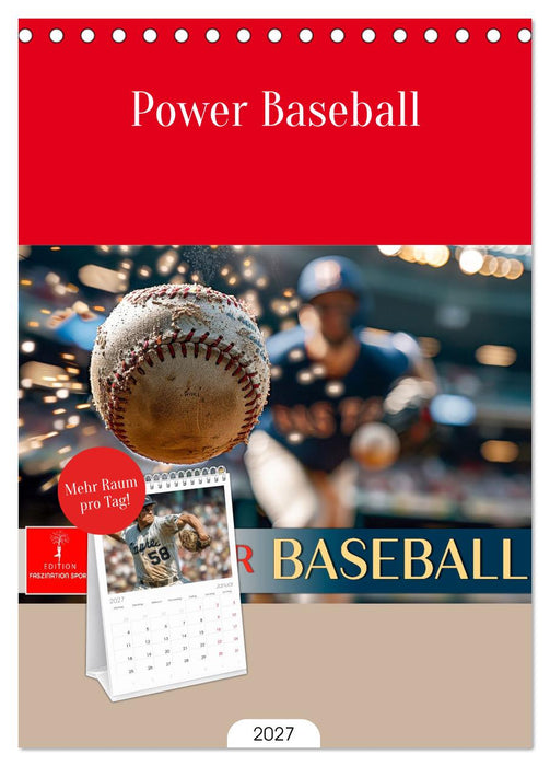 Power Baseball (CALVENDO Tischplaner A5H 2027)