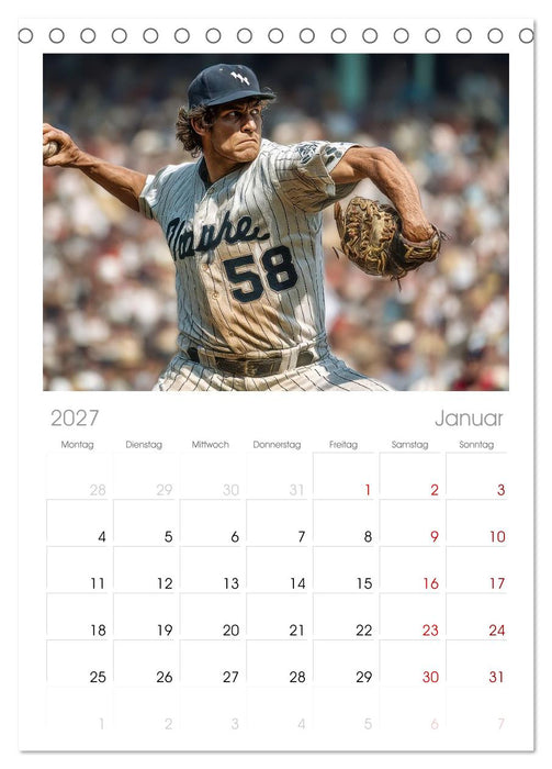 Power Baseball (CALVENDO Tischplaner A5H 2027)
