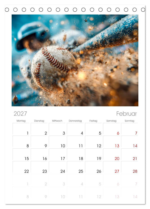 Power Baseball (CALVENDO Tischplaner A5H 2027)