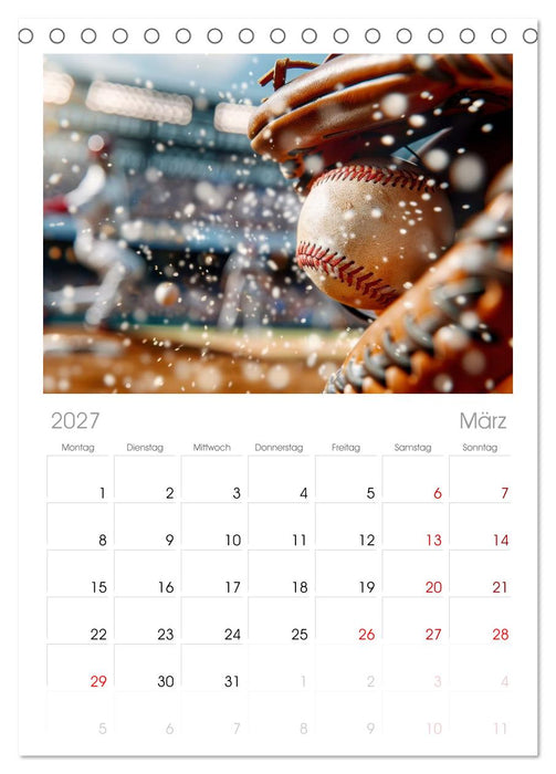 Power Baseball (CALVENDO Tischplaner A5H 2027)