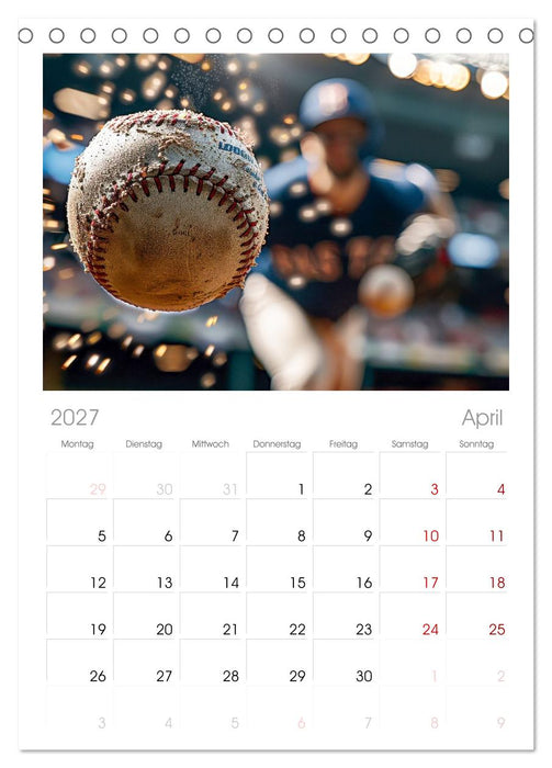 Power Baseball (CALVENDO Tischplaner A5H 2027)