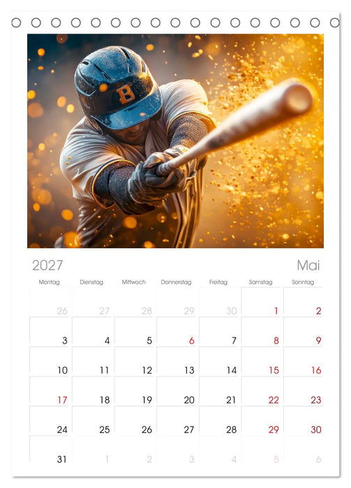Power Baseball (CALVENDO Tischplaner A5H 2027)