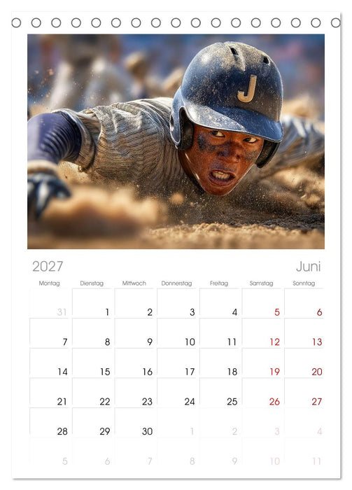 Power Baseball (CALVENDO Tischplaner A5H 2027)