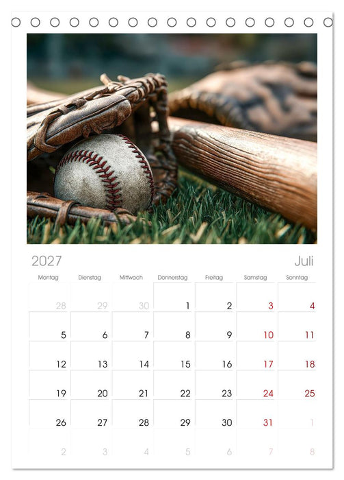 Power Baseball (CALVENDO Tischplaner A5H 2027)