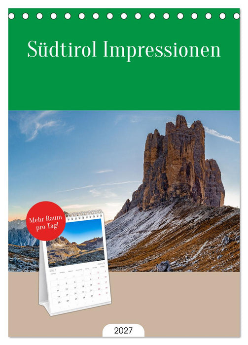 Südtirol Impressionen (CALVENDO Tischplaner A5H 2027)