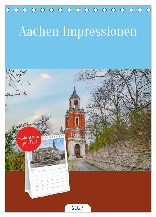 Aachen Impressionen (CALVENDO Tischplaner A5H 2027)