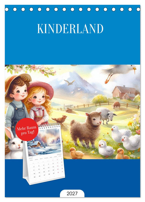 KINDERLAND (CALVENDO Tischplaner A5H 2027)