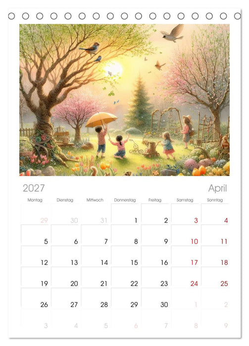 KINDERLAND (CALVENDO Tischplaner A5H 2027)
