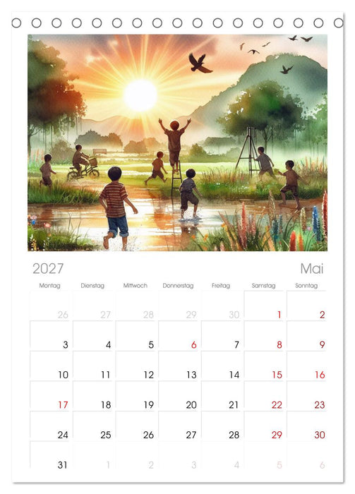 KINDERLAND (CALVENDO Tischplaner A5H 2027)