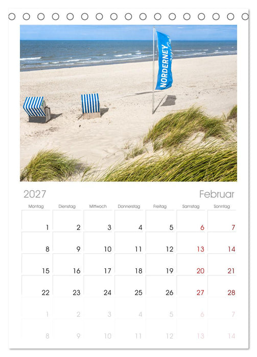 Norderney Sehnsuchtskalender (CALVENDO Tischplaner A5H 2027)