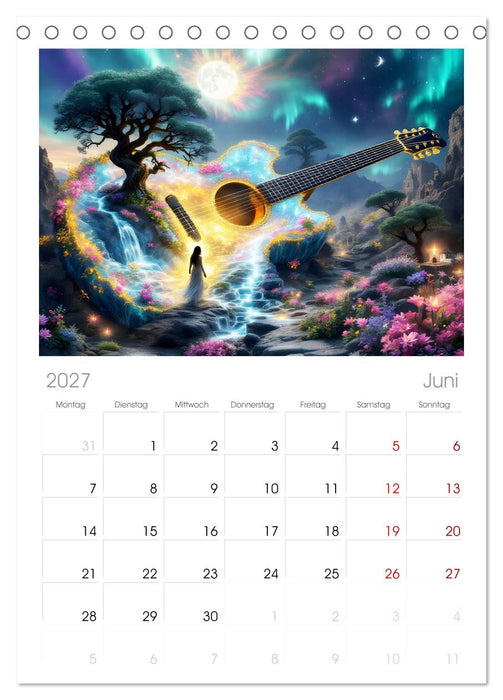 Gitarrenhorizonte (CALVENDO Tischplaner A5H 2027)
