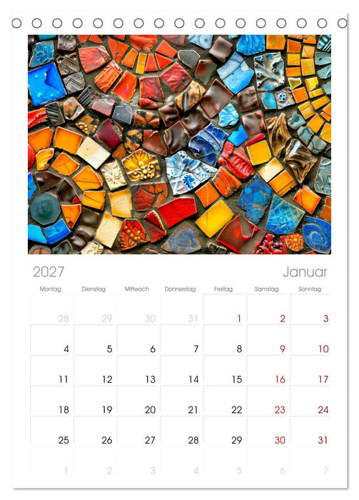 Patchwork - Farben und Formen (CALVENDO Tischplaner A5H 2027)