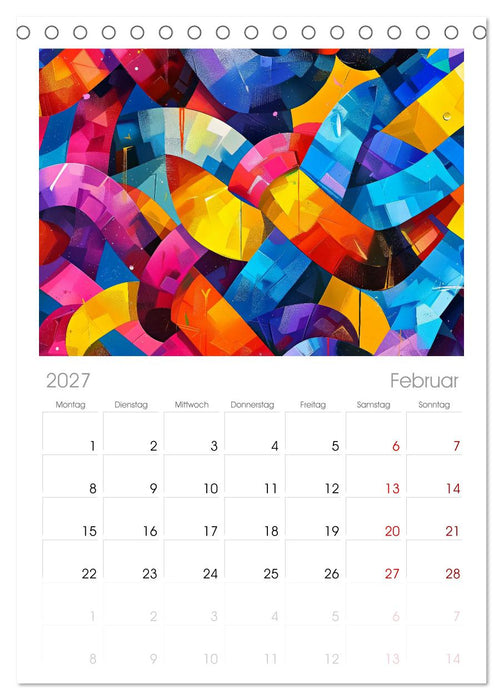 Patchwork - Farben und Formen (CALVENDO Tischplaner A5H 2027)