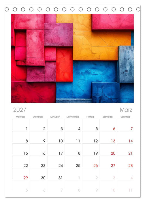 Patchwork - Farben und Formen (CALVENDO Tischplaner A5H 2027)