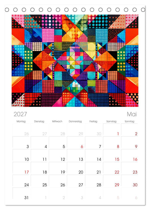 Patchwork - Farben und Formen (CALVENDO Tischplaner A5H 2027)