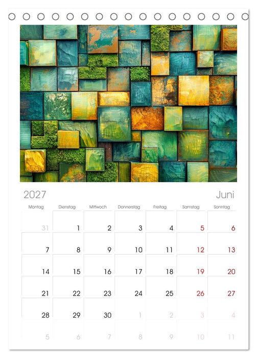 Patchwork - Farben und Formen (CALVENDO Tischplaner A5H 2027)