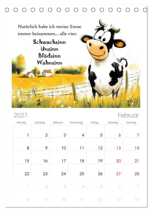 Kuhle Sprüche (CALVENDO Tischplaner A5H 2027)