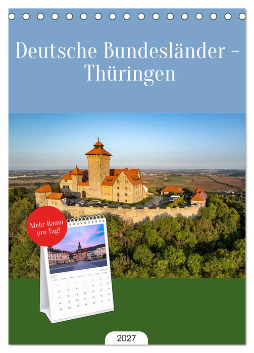 Deutsche Bundesländer - Thüringen (CALVENDO Tischplaner A5H 2027)