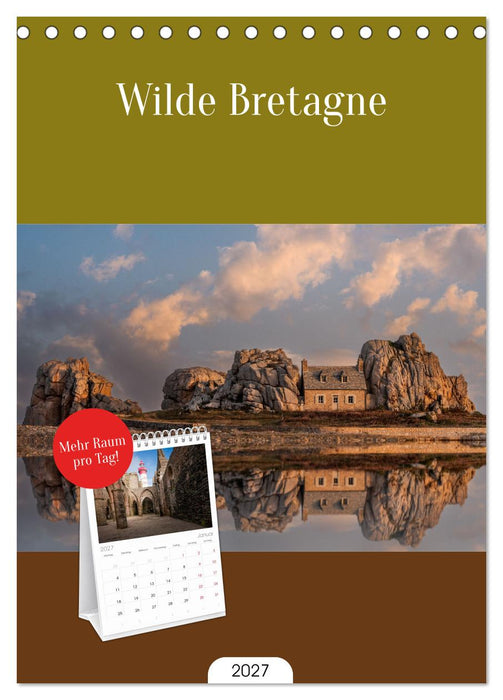 Wilde Bretagne (CALVENDO Tischplaner A5H 2027)