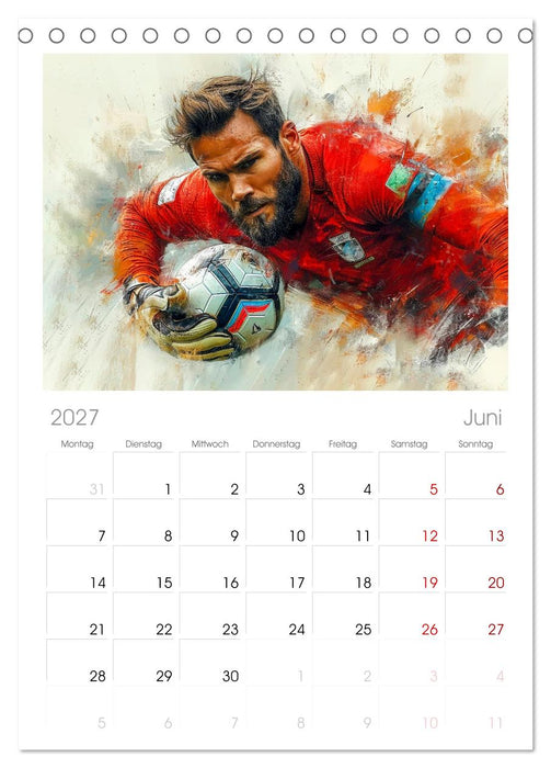 Fußball Torwart (CALVENDO Tischplaner A5H 2027)
