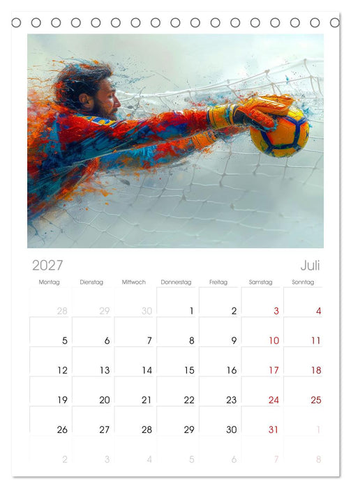 Fußball Torwart (CALVENDO Tischplaner A5H 2027)