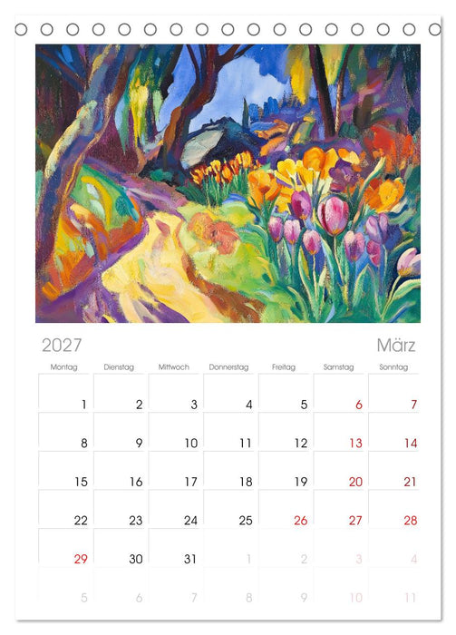 Expressionistisch durchs Jahr (CALVENDO Tischplaner A5H 2027)
