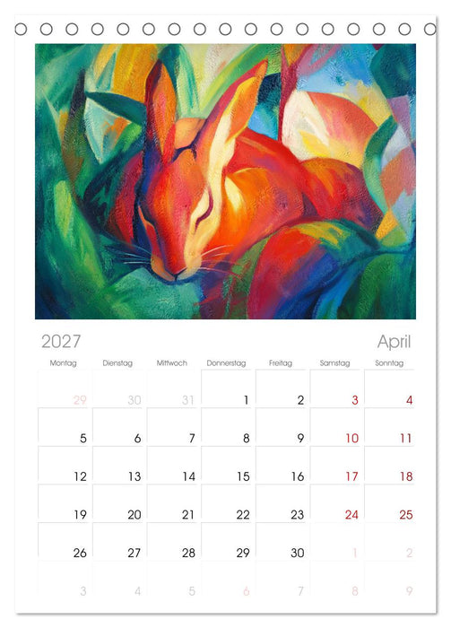 Expressionistisch durchs Jahr (CALVENDO Tischplaner A5H 2027)
