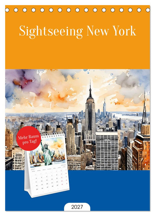 Sightseeing New York (CALVENDO Tischplaner A5H 2027)
