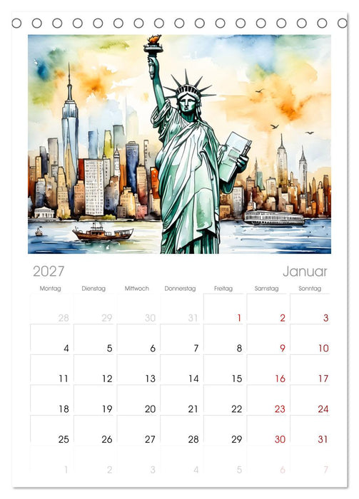 Sightseeing New York (CALVENDO Tischplaner A5H 2027)