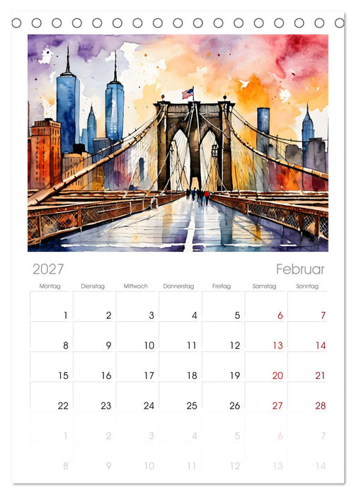 Sightseeing New York (CALVENDO Tischplaner A5H 2027)