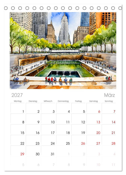 Sightseeing New York (CALVENDO Tischplaner A5H 2027)