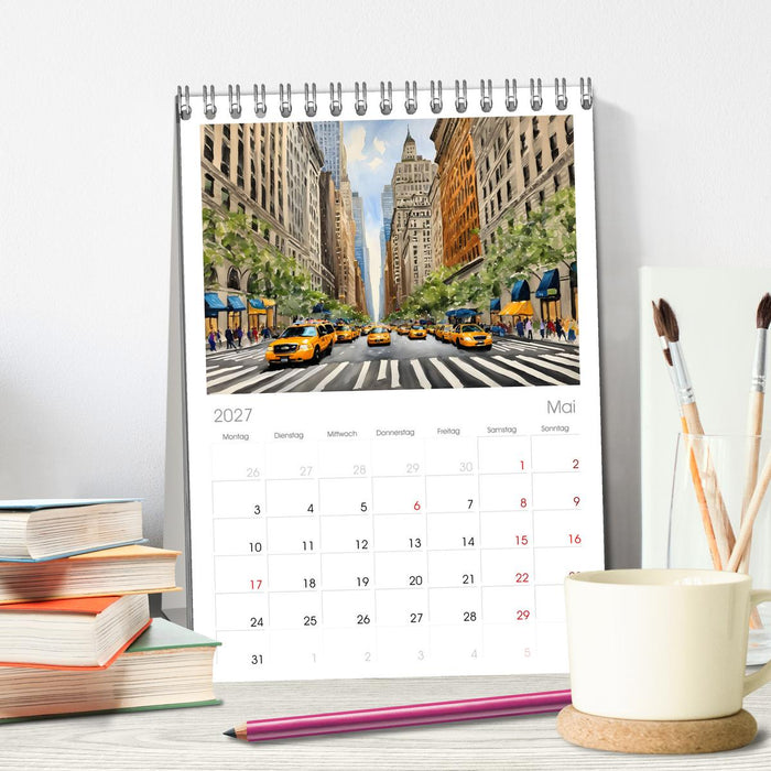 Sightseeing New York (CALVENDO Tischplaner A5H 2027)