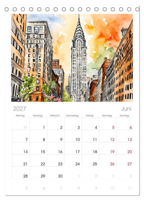 Sightseeing New York (CALVENDO Tischplaner A5H 2027)