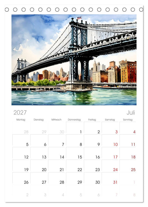 Sightseeing New York (CALVENDO Tischplaner A5H 2027)