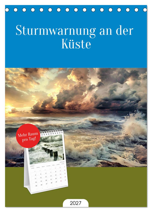Sturmwarnung an der Küste (CALVENDO Tischplaner A5H 2027)