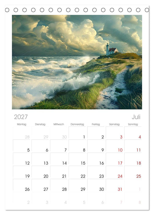 Sturmwarnung an der Küste (CALVENDO Tischplaner A5H 2027)
