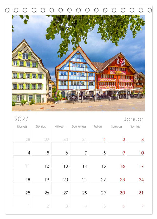 Traumhafte Schweizer Orte (CALVENDO Tischplaner A5H 2027)
