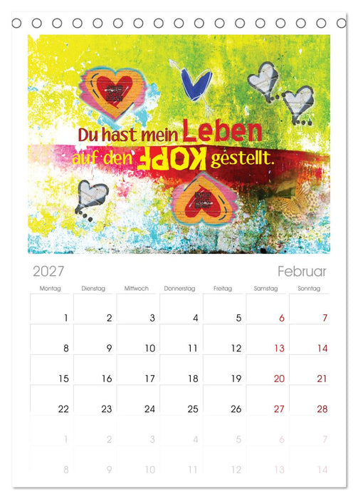 Herzig Liebesbotschaften (CALVENDO Tischplaner A5H 2027)