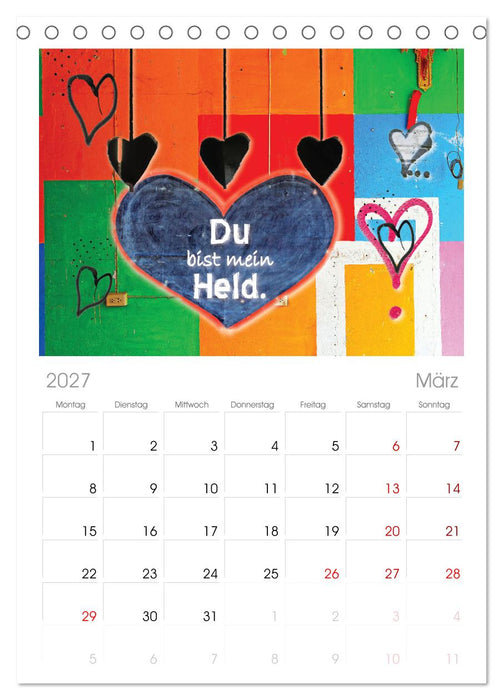 Herzig Liebesbotschaften (CALVENDO Tischplaner A5H 2027)