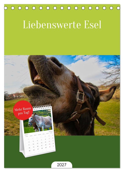 Liebenswerte Esel (CALVENDO Tischplaner A5H 2027)
