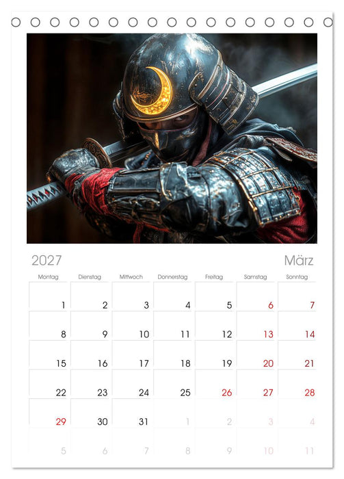 Mein Samurai (CALVENDO Tischplaner A5H 2027)