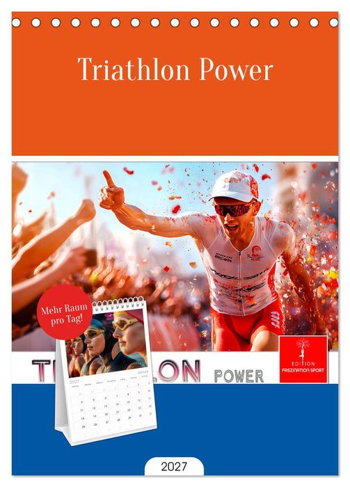 Triathlon Power (CALVENDO Tischplaner A5H 2027)