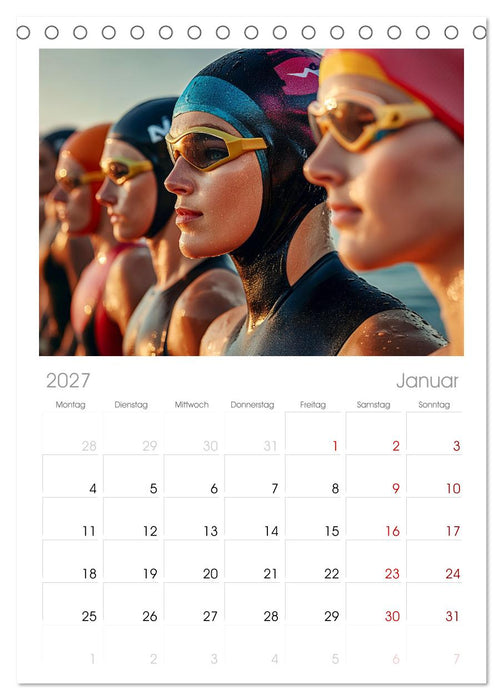 Triathlon Power (CALVENDO Tischplaner A5H 2027)