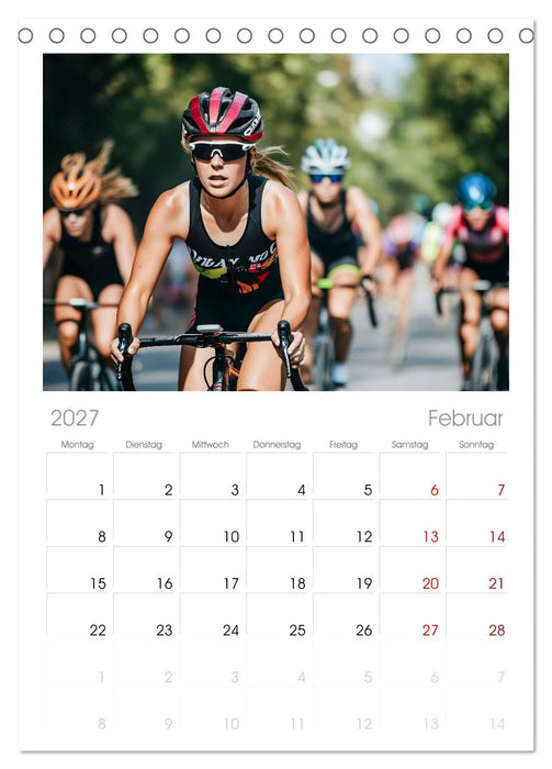 Triathlon Power (CALVENDO Tischplaner A5H 2027)