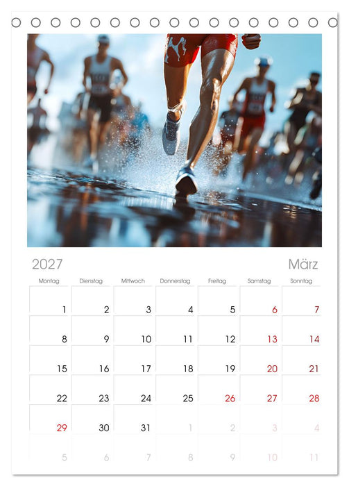 Triathlon Power (CALVENDO Tischplaner A5H 2027)